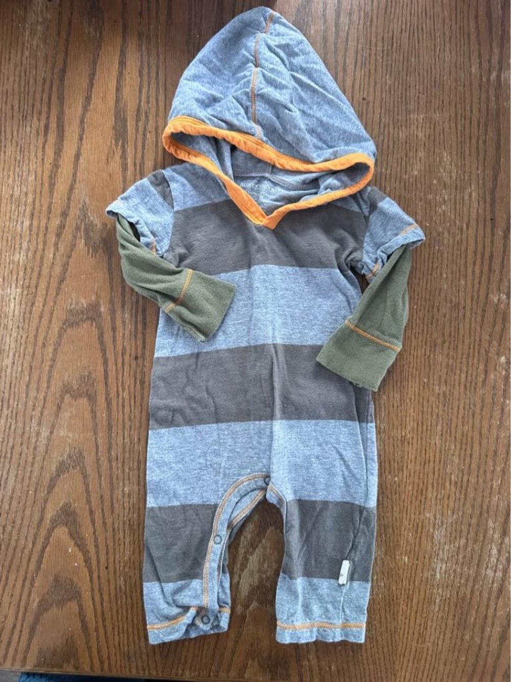 Boys Romper, Striped Romper, Boys Hooded Outfit, Baby Boy Outfit, Burts Bees Out